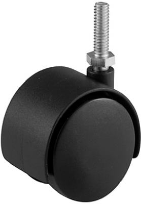 2-Inch Black Twin Stem Caster