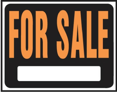  inchFor Sale inch Sign, Hy-Glo Orange/ Black Plastic, 15 x 19-In.