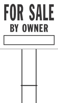 Sign,  inchFor Sale By Owner inch, Black & White Plastic, 20 x 24-In.
