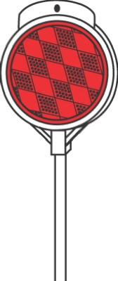 Reflective Driveway Marker, Red Round With Fiberglass Shaft, 48-In.