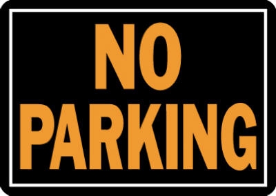  inchNo Parking inch Sign, Hy-Glo Orange/Black Aluminum, 10 x 14-In.