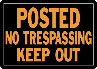 Sign,  inchNo Trespassing Keep Out inch, Hy-Glo Orange & Black Aluminum, 10 x 14-In.