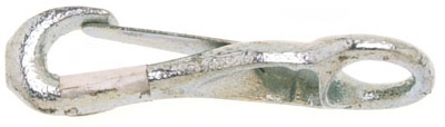 3/8 inch # 341 Spring Snap, Round Eye, Rigid, Malleable, Zinc Plated, WLL 30 LB.