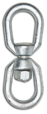 5/16 inch Eye To Eye Swivel, Forged, Galvanized, Industrial Grade, UPC Tagged, WLL 1,250 LB.
