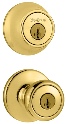 Tylo Deadbolt Lockset Combo Pack, 2-Point Locking, Polished Brass