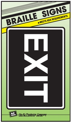 Plas Braille Exit Sign