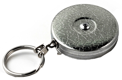 Belt Clip Key Reel, Retractable, Chrome With 24-In. Stainless Steel Chain