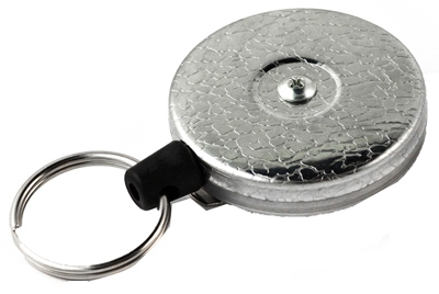 Key Reel Clip, Retractable, Chrome With 48-In. Kevlar Cord