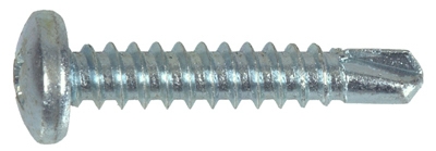 #8 x 3/4 inch pan head, zinc coated, Phillips sheet metal screw