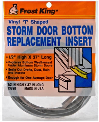 37-Inch Gray Vinyl Storm Door Bottom T Section Insert