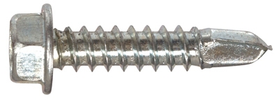 Sheet Metal Self-Drilling Screws, Hex Head, Zinc, 1/4 x 2-In., 1-Lb.