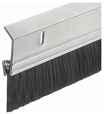Brush Door Sweep, Heavy-Duty Aluminum, 2 x 36-In.
