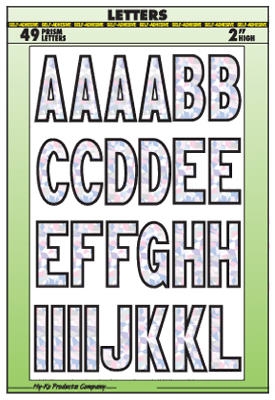 House Address Letter Set, Peel & Stick, Silver/Prism Vinyl, 2-In.