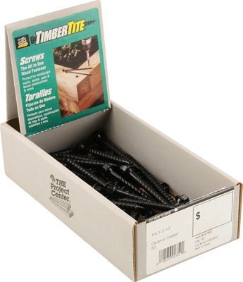 TimberTite Landscape Screws, Black Ceramic, 2-1/2 x 1/4-In., 50-Pk.