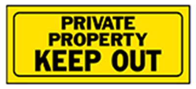  inch Private Property inch Sign, Polyethylene, 6 x 14-In.
