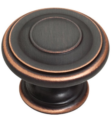 Cabinet Knob, Harmon, Bronze & Copper, 1-3/8-In., 10 Pk.