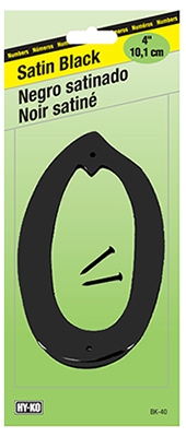 Address Number, Satin Black Zinc, 4-In.,  inch0 inch