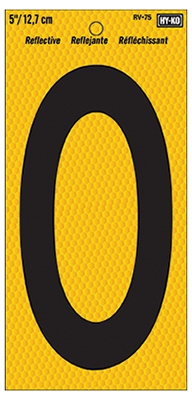 Address Number, Reflective Plastic, 6-In.,  inch0 inch