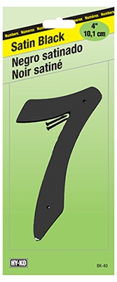 Address Number, Satin Black Zinc, 4-In.,  inch7 inch