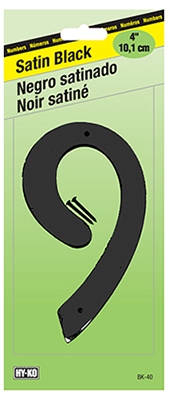 Address Number, Satin Black Zinc, 4-In.,  inch9 inch