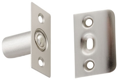 Cabinet Closure, Ball Catch, Satin Nickel, 1 x 2-1/8-In.