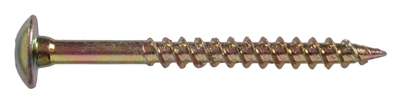 Cabinet Screws, Star, Zinc & Yellow Dichromate, #8 x 2.5-In., 1-Lb.