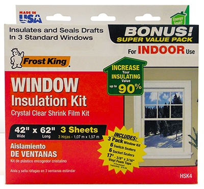 Window Insulation Kit, 3-Pk. Window Sheets, 12-Pk. Switch Plate / Outlet Sealers