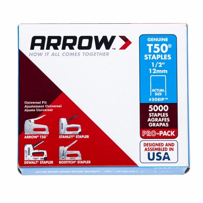 Staples, T-50, .5-In., 5,000-Pk.