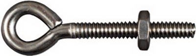 Eye Bolt With Hex Nut, Stainless Steel, 3/16 x 2-In.