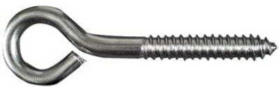 Lag Screw Eye, Stainless Steel, 1/4 x 3-3/4-In.