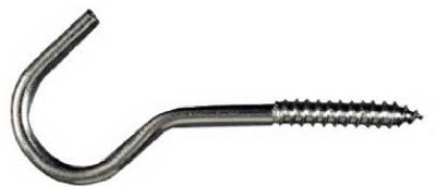 Screw Hook, Stainless Steel, 1/4 x 4-1/4-In.