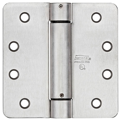 Spring Door Hinge, Adjustable, Stainless Steel, 4-In.