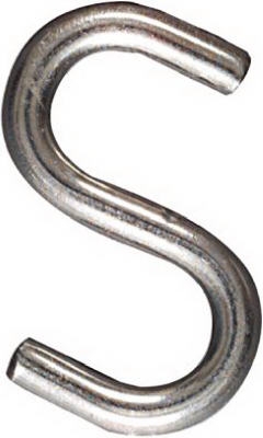 Open S Hook, Stainless Steel, 2-In.