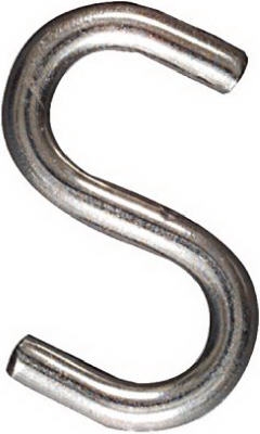 Open S Hook, Stainless Steel, 3-In.