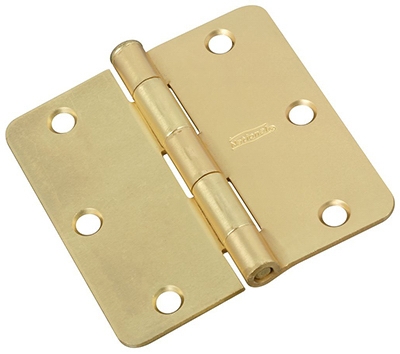 Door Hinge, Interior, Satin Brass, 3.5-In.
