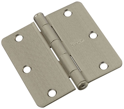 Door Hinge, Interior, Satin Nickel, 3.5-In.