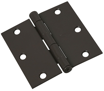 Door Hinge, Interior, Square-Edge, Oil-Rubbed Bronze, 3.5-In.