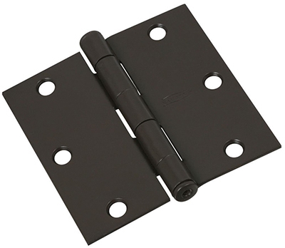 Door Hinge, Interior, Square-Edge, Oil-Rubbed Bronze, 3-In.