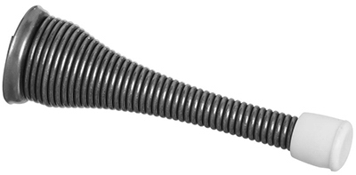 Door Stop, Spring, Antique Brass, 3-In.