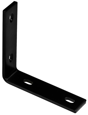 Corner Brace, Black Steel, 6.25-In.