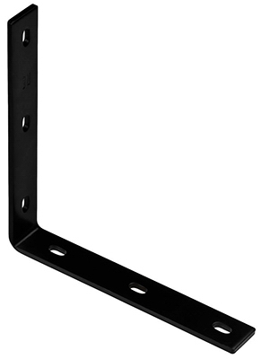 Corner Brace, Black Steel, 10.25-In.