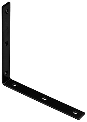 Corner Brace, Black Steel, 12.25-In.