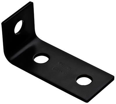 Corner Brace, Black Steel, 3.5-In.