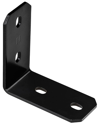 Corner Brace, Black Steel, 6.2-In.