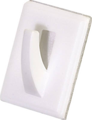 Utility Hook, Adhesive, White, 2 x 2-In., 2-Pk.