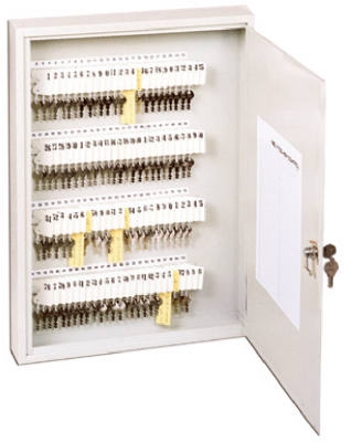 Key Cabinet, Lockable, Holds 100 Keys, Putty
