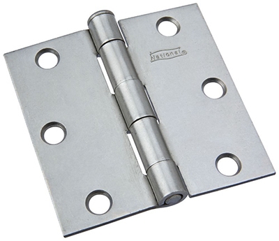 Plain Steel Removable-Pin Broad Hinge, 3-In.