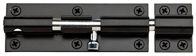 Barrel Bolt, Black, 6-In.