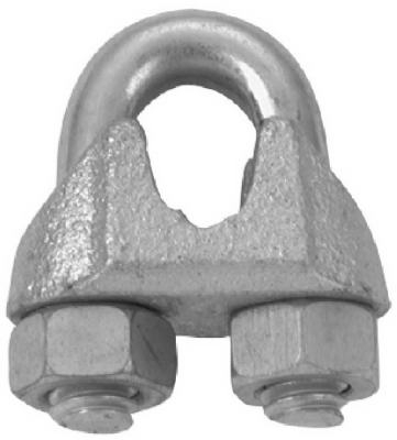 Wire Rope Clip, Galvanized Finish, Bulk, 0.25-In.