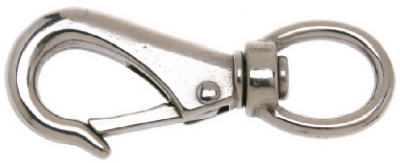 Swivel Round Eye Boat Snap, Stainless Steel, .75-In.